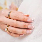 Vibeficant Glaze Pink Press on Nails Medium Square French Tip with Glitter Design
